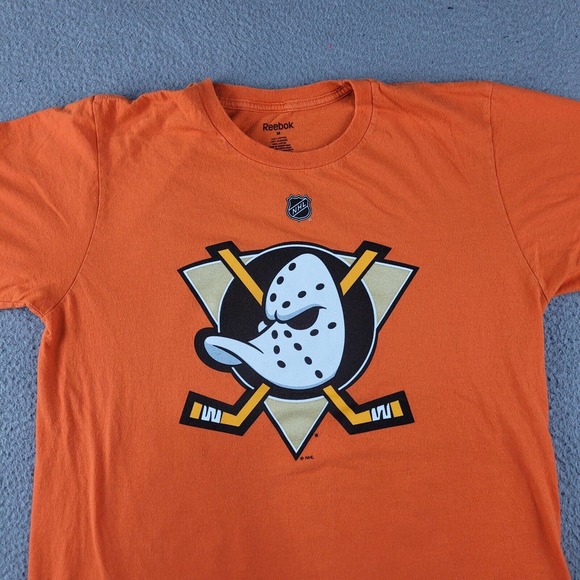 Mighty Ducks Shirt Mens Medium Orange NHL Reebok Ryan Getzlaf Hockey Tee - Picture 3 of 10